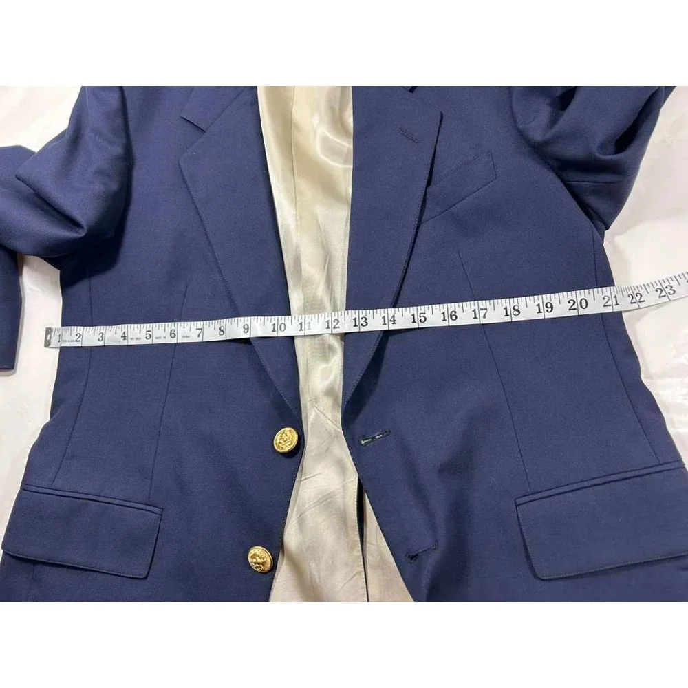 Malibu Clothes Beverly‎ Hills Navy Blue Gold Button Blazer Sport Coat Mens 42R